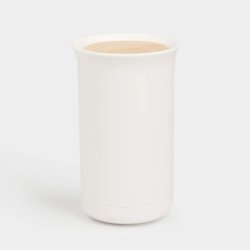 Контейнер для зубочисток, 10 см, пластик/дерево, белый, White style