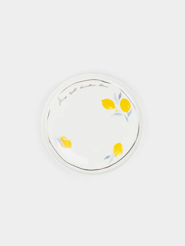 Тарелка закусочная, 24 см, фарфор F, белая, Лимоны, Sicily, image-0
