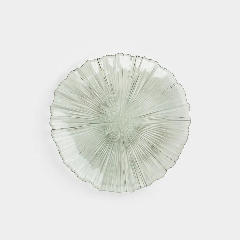 Тарелка обеденная, 27 см, стекло Р, зеленая, Verge