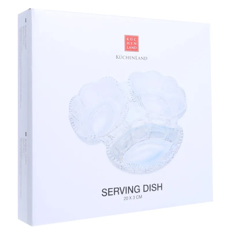 Менажница, 20 см, 3 отд, стекло Р, перламутр, Солнечные узоры, Sabal, image-2