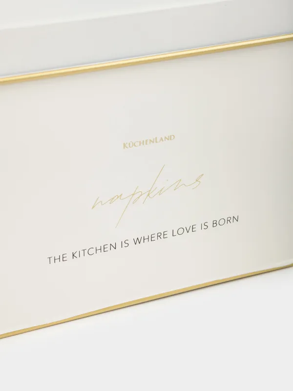 Бокс для бумажных салфеток, 22х12 см, металл, молочно-золотистый, Autograph, image-1