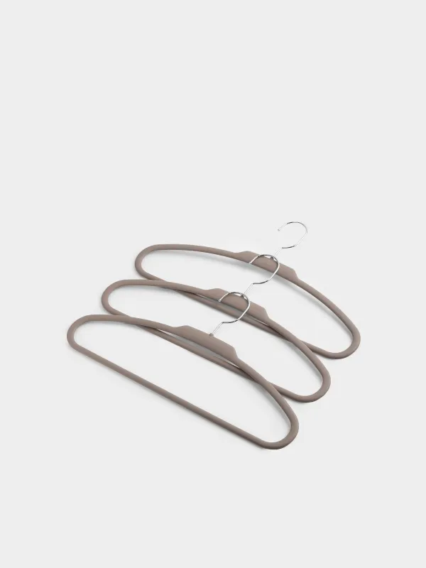 Вешалка-плечики, 42 см, 3 шт, для пиджаков и верхней одежды, пластик, мокко, Good house, image-1