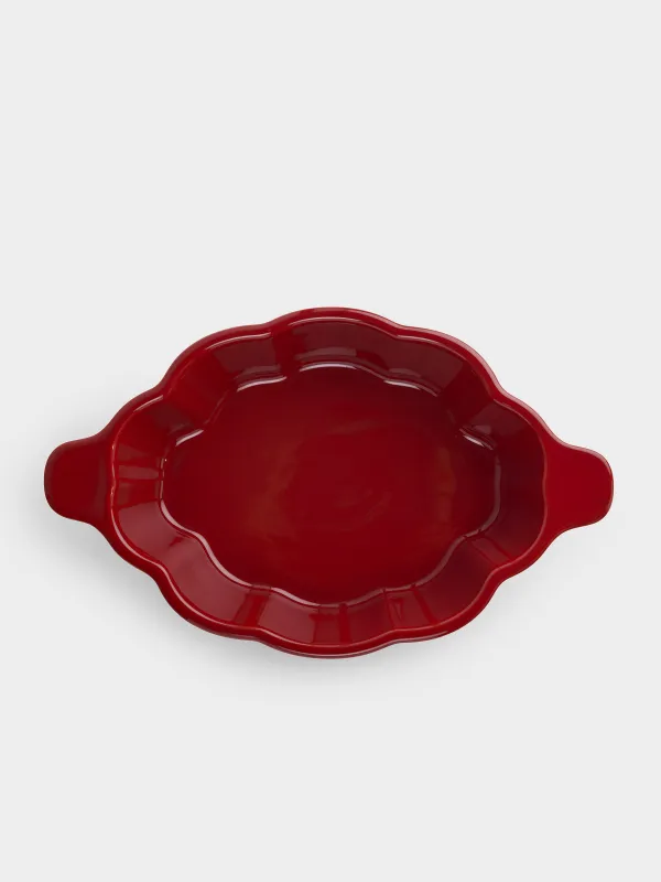 Форма для запекания, 34х21 см, 1,4 л, с крышкой, керамика, красно-зеленая, Тыква, Gourd, image-5