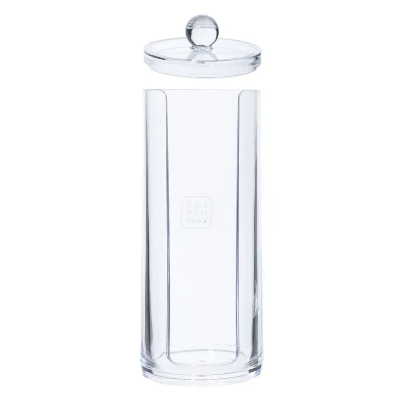 Контейнер для ватных дисков, 7x20 см, с крышкой, пластик, Basic, image-1