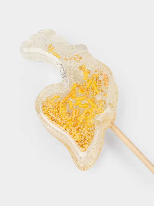 Леденец, 30 гр, погремушка, на палочке, изомальт, белый, Петушок, Sweet life, image-2