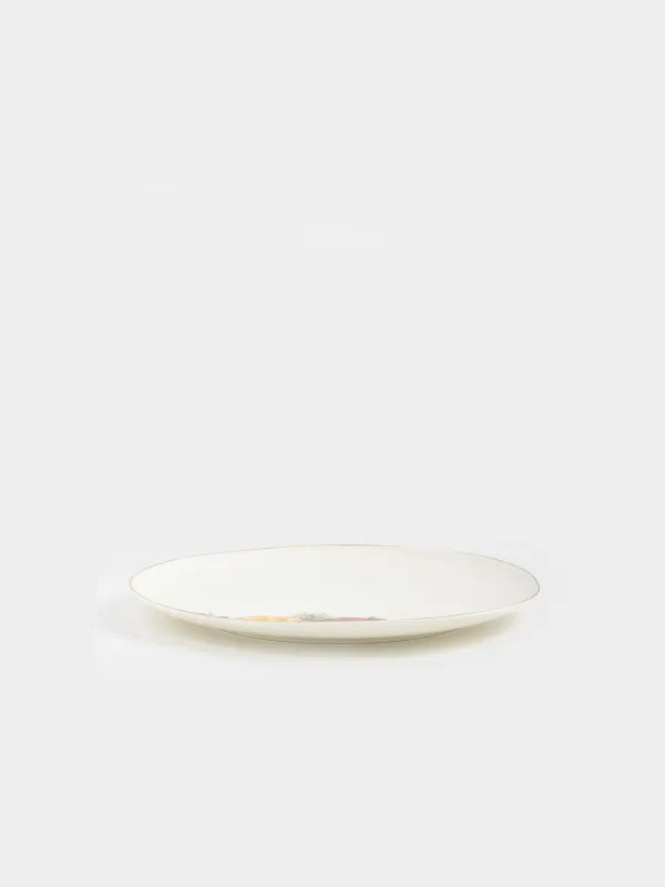 Тарелка обеденная, 28 см, фарфор N, белая, с золотистым кантом, Гранаты и апельсин, Christmas miracle, image-2