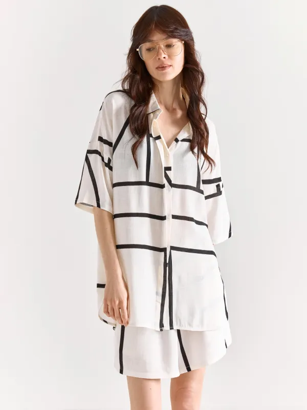 Рубашка черно-белая, Линии, Nataly, image-0