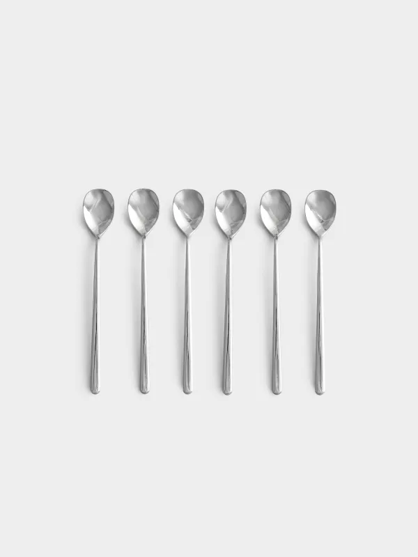 Ложка чайная, 6 шт, с длинной ручкой, сталь, Toscana, image-0