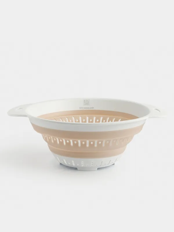 Дуршлаг, 20 см, складной, пластик/резина, круглый, бежевый, Foldaway, image-0