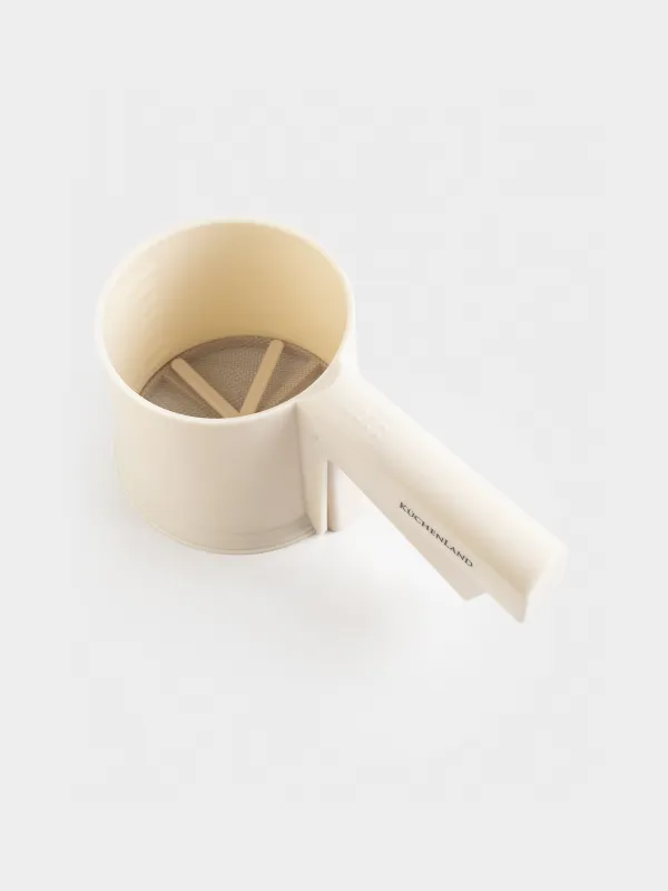 Сито механическое, 21х10 см, с длинной ручкой, пластик/сталь, молочное, Bakery, image-2