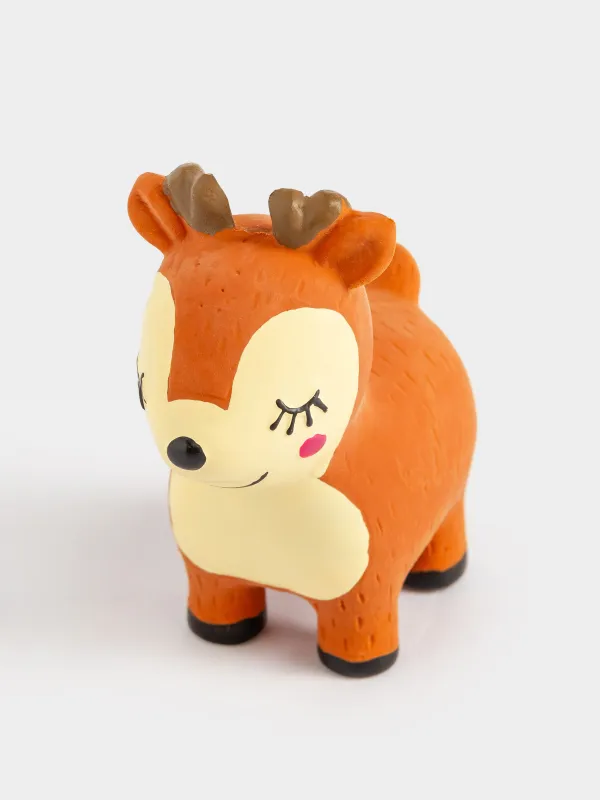 Игрушка для собак, 9 см, с пищалкой, резина, коричневая, Олененок, Christmas pet, image-1