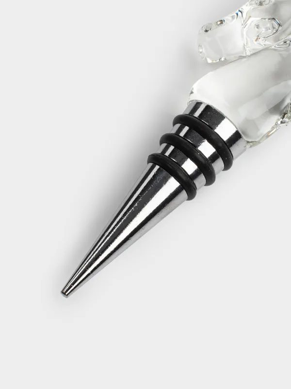 Пробка для винной бутылки, 12 см, металл/стекло, золотистая, Лошадь, Horse gold, image-2