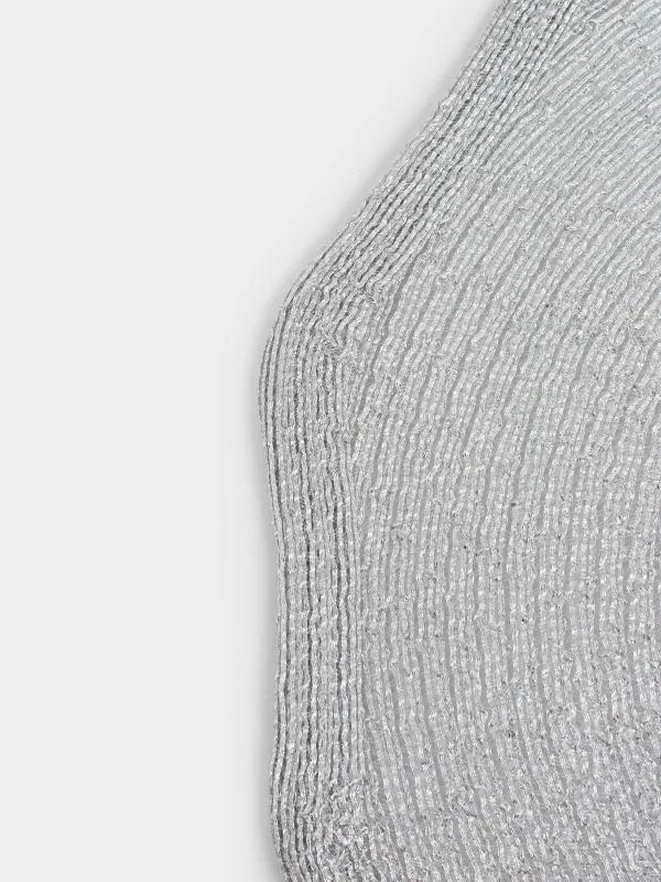 Салфетка под приборы, 38 см, полиэстер, фигурная, серебристая, Rotary shine, image-3