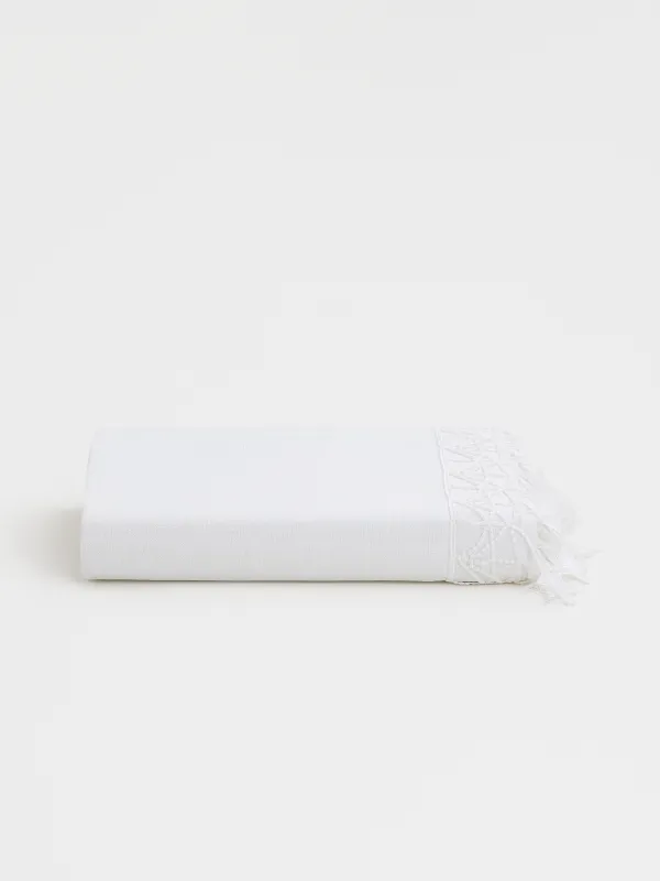 Скатерть, 170х250 см, с кружевом, полиэстер, белая, Звезды, Stars framed, image-7