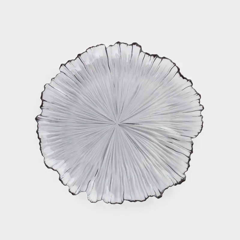 Тарелка закусочная, 21 см, стекло Р, серая, Verge