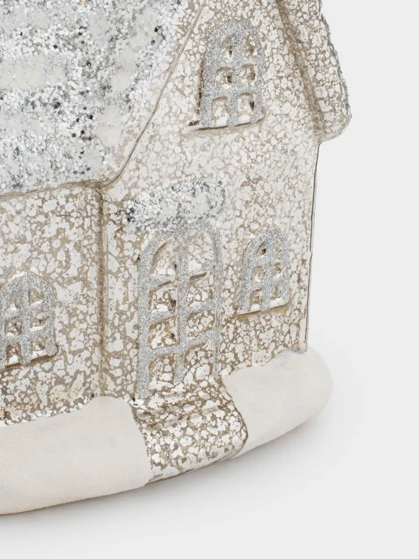 Статуэтка с подсветкой, 14х18 см, стекло, шампань, Домик, Snow sparks, image-2