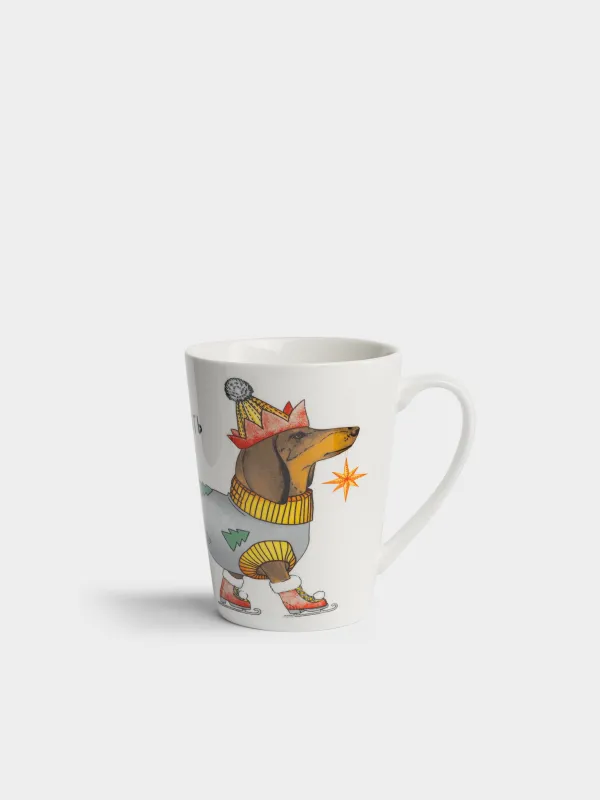 Кружка, 420 мл, Такса в свитере, Christmas dog, image-0