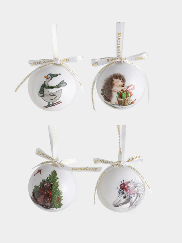 Набор елочных игрушек, 5 см, пенопласт, Ball print, image-0