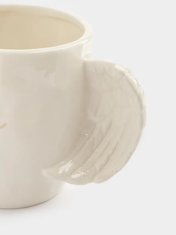 Кружка, 350 мл, керамика, молочно-золотистая, Spread your wings, Angel, image-2