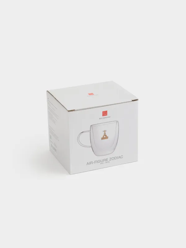 Кружка, 280 мл, стекло Б/металл, с золотистой подвеской, Весы, Air figure zodiac, image-5