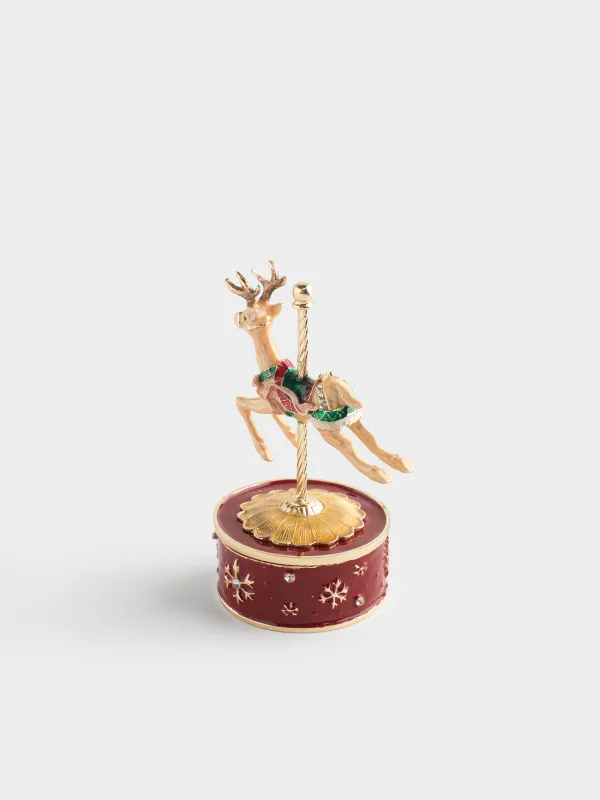 Статуэтка музыкальная, 10 см, заводная, Олень, Antique deer, image-1