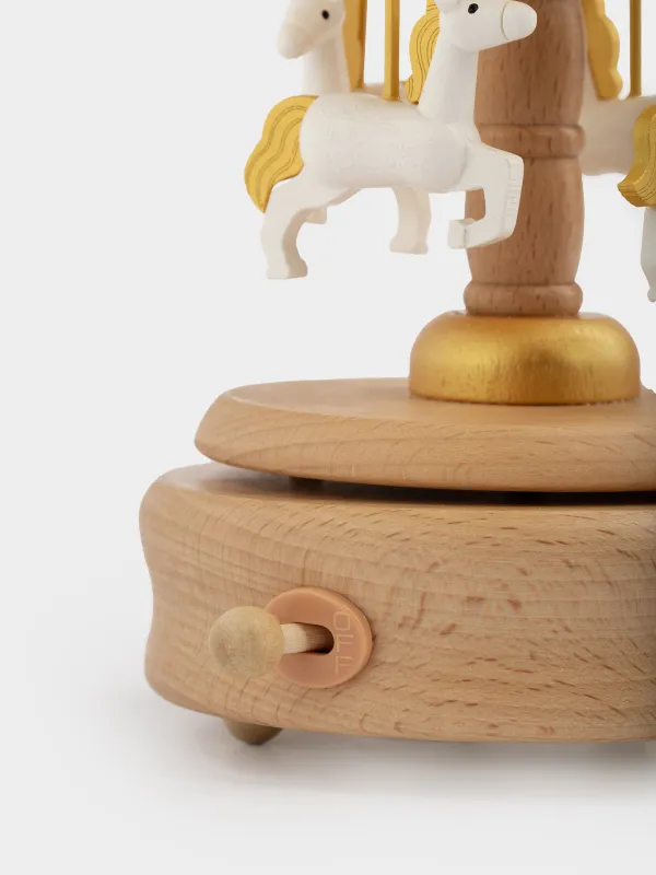 Статуэтка музыкальная, 17 см, заводная, Карусель, Music wood, image-2