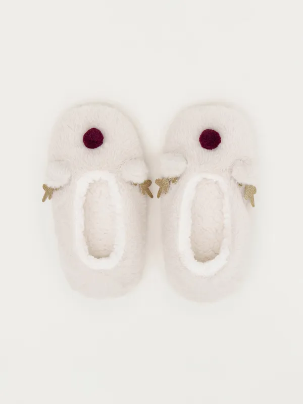 Тапочки-носки женские, искусственный мех/шерпа, Funny warm, image-1