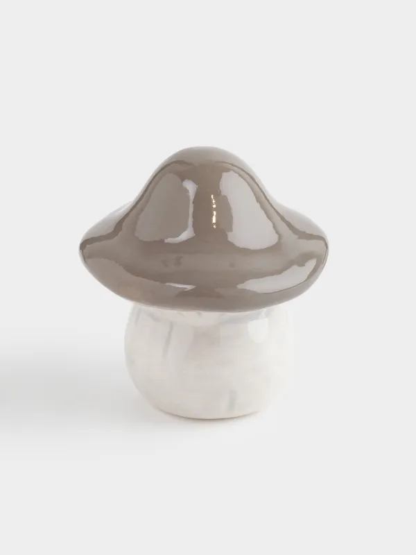 Статуэтка, 8 см, керамика D, молочно-серая, Гриб, Slight frost, image-0