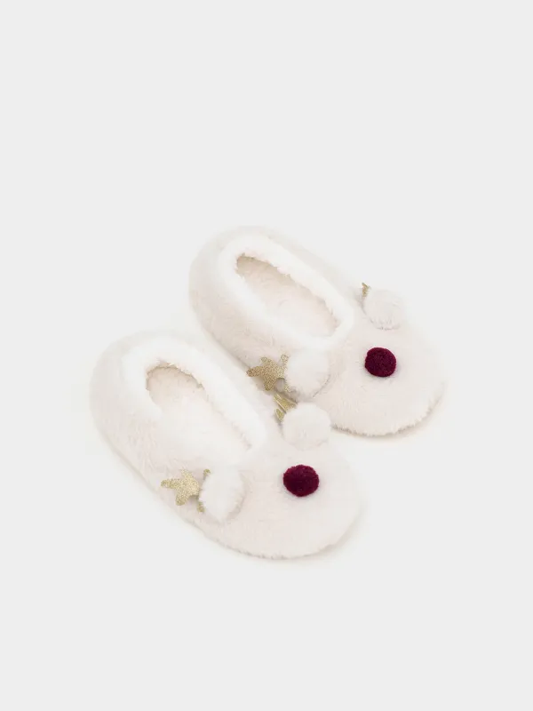 Тапочки-носки женские, искусственный мех/шерпа, Funny warm, image-4