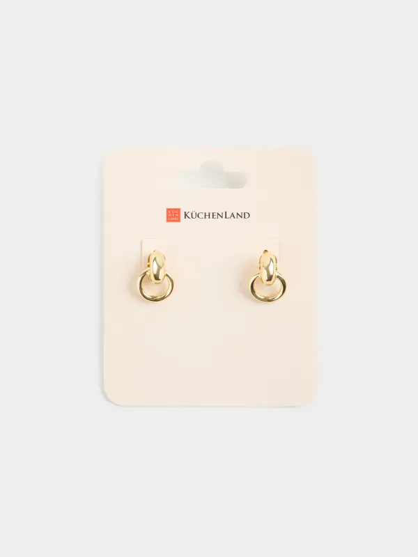 Серьги-пусеты, 2 см, 2 шт, металл, золотистые, Jewelry, image-3