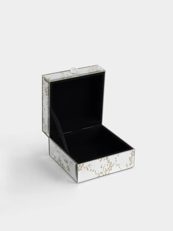 Шкатулка для украшений, 13x13 см, стекло, зеркальная, Ветви, Glossy, image-3