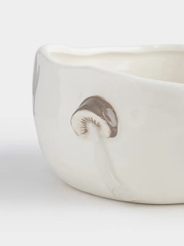 Салатник, 16х8 см, 980 мл, керамика, молочный, Грибы, Slight frost, image-3