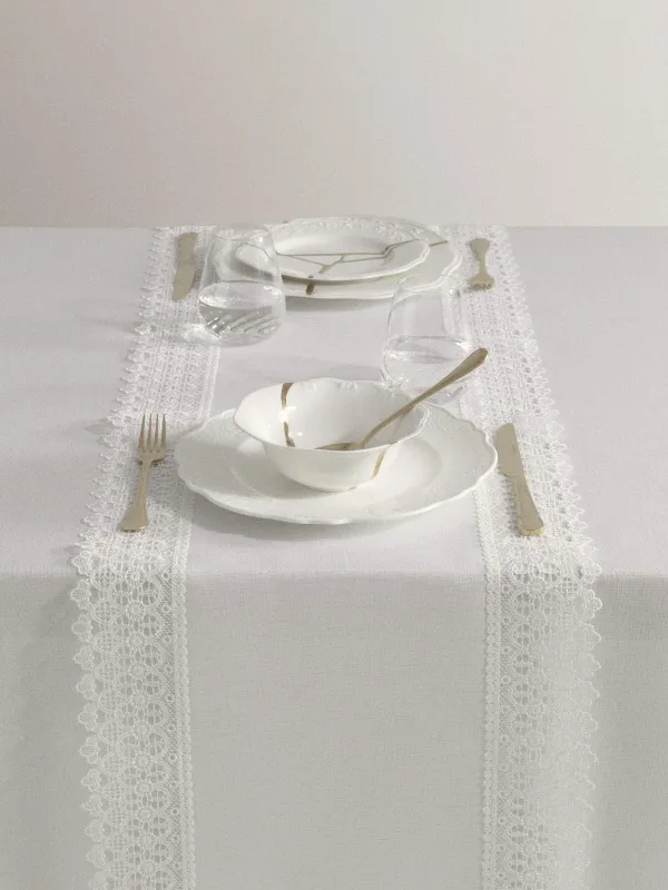 Дорожка настольная, 40х160 см, с люрексом и кружевом, Lace lurex, image-5
