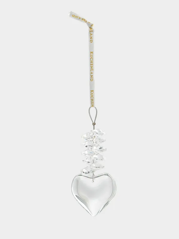 Игрушка елочная, 10 см, стекло, Сердце, Ice crystal, image-1