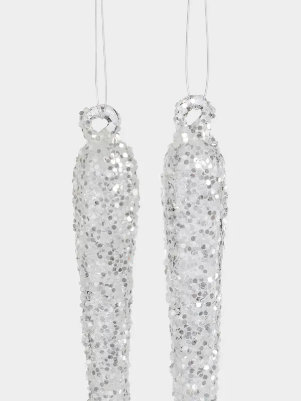 Игрушка елочная, 15 см, 3 шт, Сосулька, Ice crystal, image-1