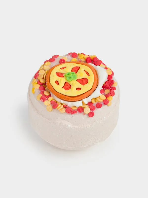 Бомбочка для ванны, 130 гр, с игрушкой, молочная, Крем-брюле, Пицца, Food spa, image-3