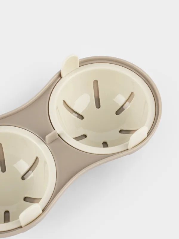 Форма для яйца-пашот в микроволновой печи, 21x11 см, 2 отд, пластик, бежевая, Soft kitchen, image-7