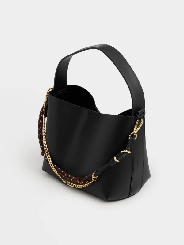 Брелок, 35 см, металл/полиуретан/полиэстер, коричнево-черный, Knot, image-3