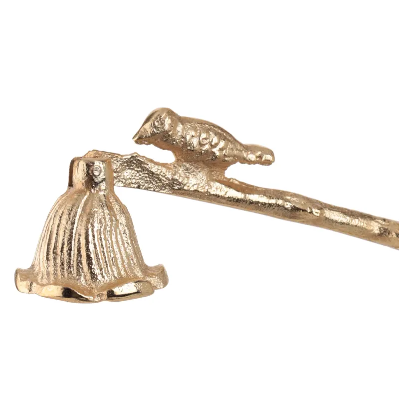 Колпачок для тушения свечей, 24 см, металл, золотистый, Цветок, Fantastic gold, image-1