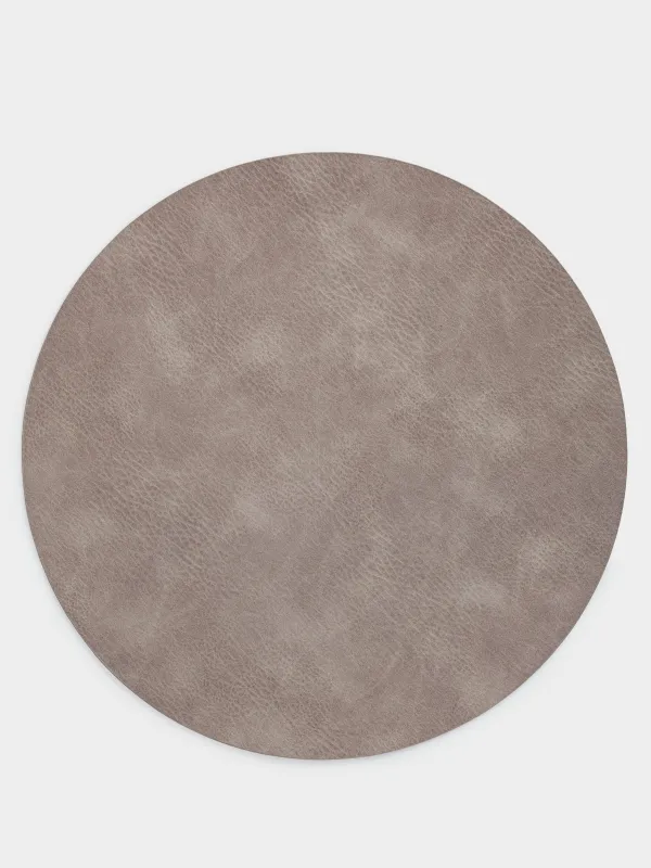 Салфетка под приборы, 33 см, ПВХ, круглая, серо-коричневая, Rock, image-0