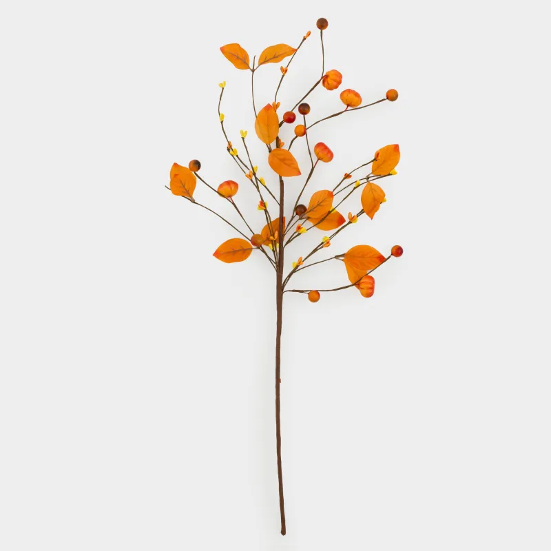Ветка декоративная, 64 см, пенопласт/полиэстер, Тыквы и ягоды, Forest symphony decor, image-0