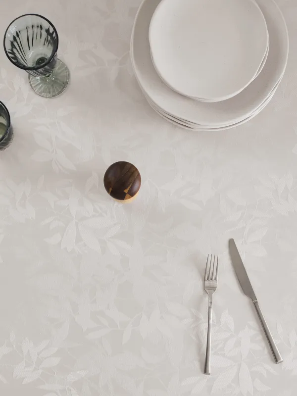 Скатерть, 160х160 см, жаккард, полиэстер, белая, Ветви, Patterned branches, image-4