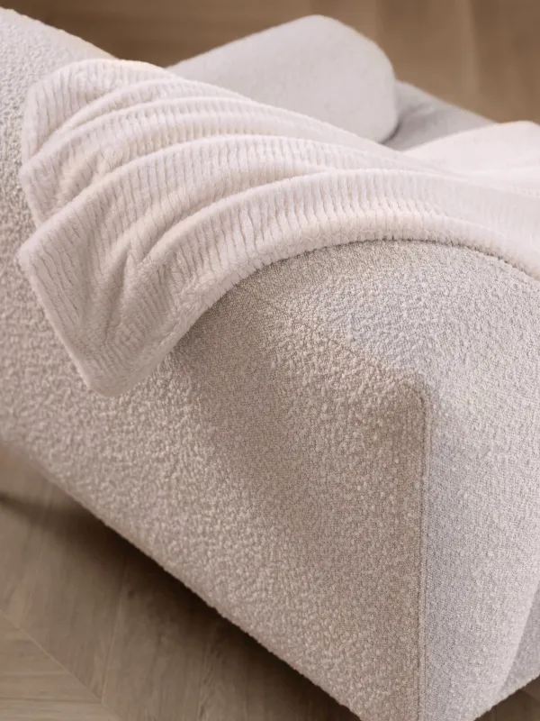 Плед, 130х170 см, двусторонний, искусственный мех/фланель, молочный, Полосы, Flannel, image-7