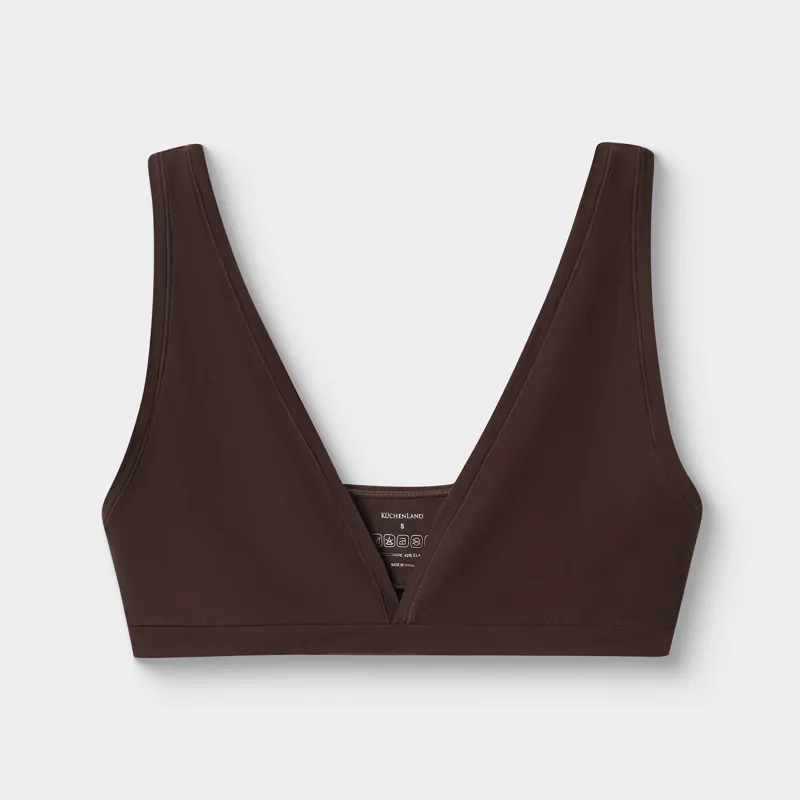 Бюстгальтер-бра, р. L, полиамид/эластан К, коричневый, Yufemi