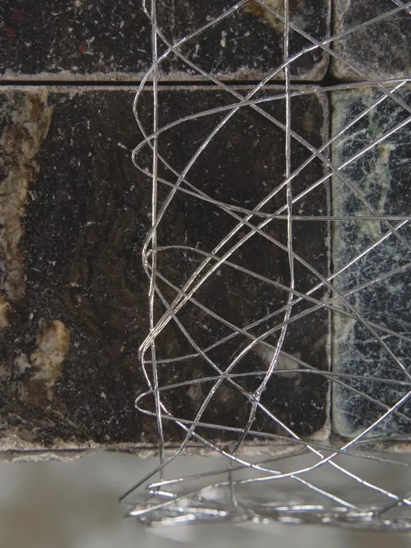 Дорожка настольная, 40х160 см, целлюлоза/ПЭТ, серебристая, Паутинка, Azhur Grid, image-1