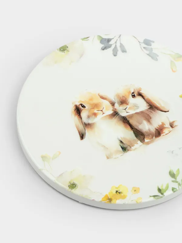 Подставка под кружку, Кролики в цветах, Natural Easter, image-1