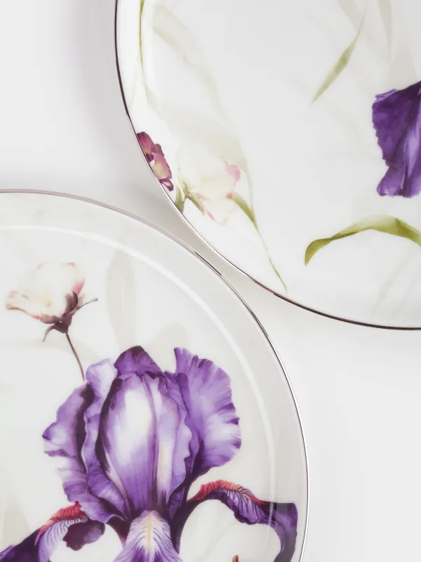 Тарелка десертная, 20 см, 2 шт, фарфор F, с серебристым кантом, Ирис, Antarctica Flowers, image-6