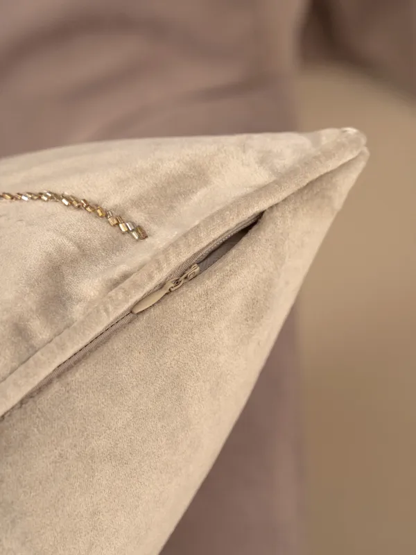 Подушка декоративная, 50х50 см, вельвет/бисер, песочная, Колибри, Paradise birds, image-6