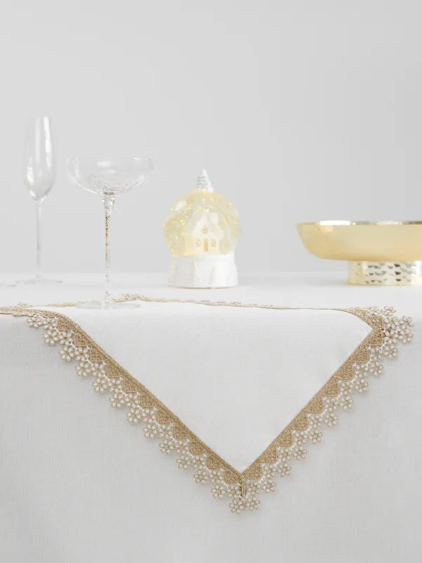 Салфетка под приборы, 30х45 см, Flower lace gold, image-8