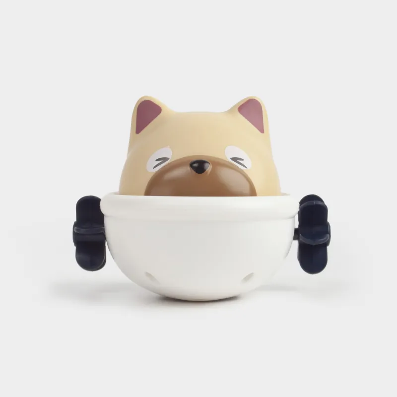 Игрушка для купания, 10 см, заводная, пластик, серая, Собака в ванной, Kiddy